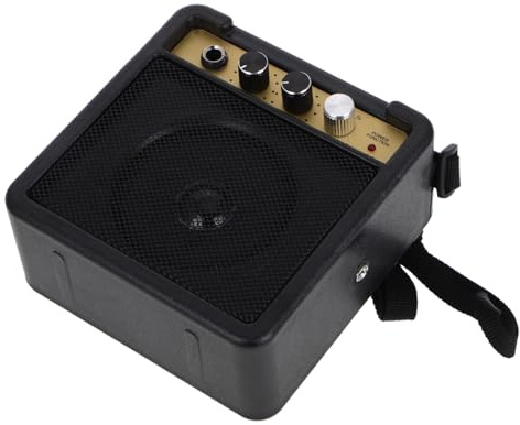 jojofuny Kleiner Gitarrenverstärker 5w mit Vielseitiger Anschlussmöglichkeit und Hochauflösendem Klang aus Kunststoff und Metall für Gitarrenübungen Zuhause