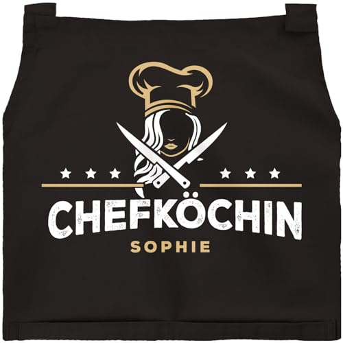 SpecialMe® Küchen-Schürze Name anpassbar Schriftzug Chefkoch/Chefköchin individualisierbar Kochschürze Männer Frauen