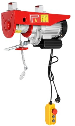 Verricello elettrico da 400 kg fino a 800 kg, altezza di sollevamento: 10 m, verricello motore in rame, 1450 W, velocità di sollevamento 10 m/min