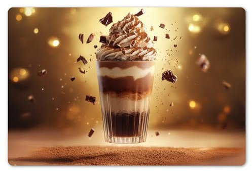 KitchenYeah© Placemats para Mesa Comedor Set 6 45x30 cm Manteles Individuales Lavables PVC Antideslizantes Estilo Elegante Postre - Chocolate - Dulce - Comida