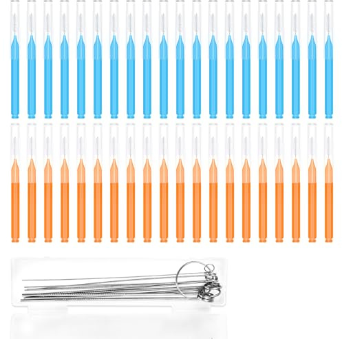 Tinoaly 50pcs Shower Head Cleaner Tools, Multipurpose Shower Head Cleaning Brushes Multi-Size Showerhead Cleaner Picks Anti-Clogging for Bathroom Small Hole Nozzle Little Gaps (Orange, Blue)