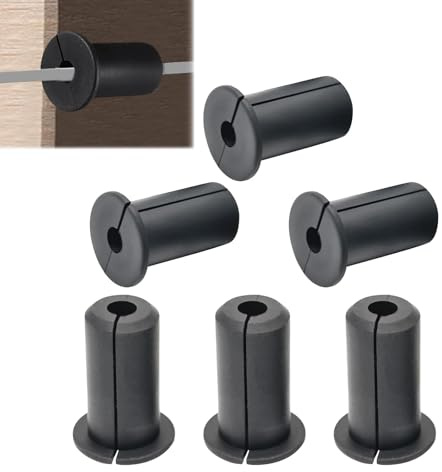 Galenecx 6 Stück Kabeldurchführungs Wand, Wanddurchführung Silikon, Wanddurchführungs Kabel Schwarz, Wall Bushing Grommet Wanddurchführung, für Starlink Kabelrouter und Ethernet Adapter