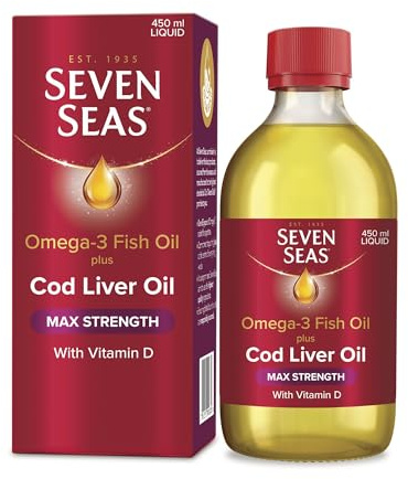 Seven Seas Omega-3 Fish Oil Plus Cod Liver Oil MAX Strength, 450ml