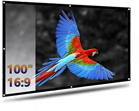 16:9 HD Faltbarer Beamer Leinwand 100 Zoll, Anti-Falten Doppelseitige Projector Screen