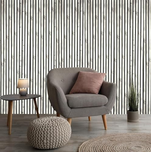 Aston Bs Acoustic Wood Slat Wall Panels 120 x 60cm – Premium Sound Absorbing & Fire Retardant 3D Slat Wall Panels for Studio, Living Room, Home Cinema, Wall Decoration- White Walnut