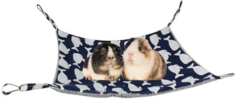 Geonoy Hamsterhängmatta – varm tvättbar gunga med krokar – mjuk chinchillasäng illersaker | för chinchilla kanin papegoja gerbil socker glidare sovlek vinter hem inomhus