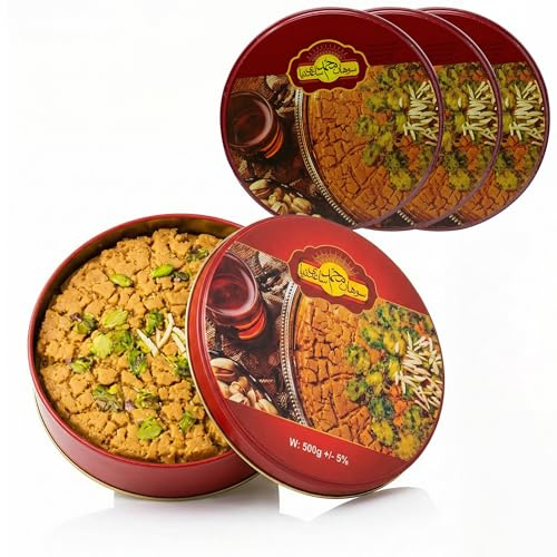 Anjoman Sohan Mohammad – Premium Sohan Ghom Gol Sweet | Traditional Saffron Brittle Toffee | Pistachio Sohan Dessert | Gift Box – 500g (Pack of 3)