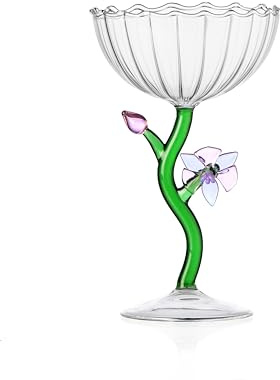 Ichendorf Milano Coppa Champagne Orchidea, Collezione Botanica, 28 cl, Vetro Borosilicato, Fatto a Mano