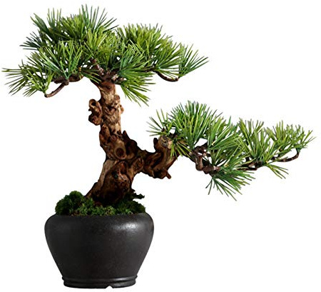 Konstgjord växt Japansk svart tall Bonsai Skrivbordsdekoration inomhus falska gröna växter krukväxt keramik kruka Hem skrivbord