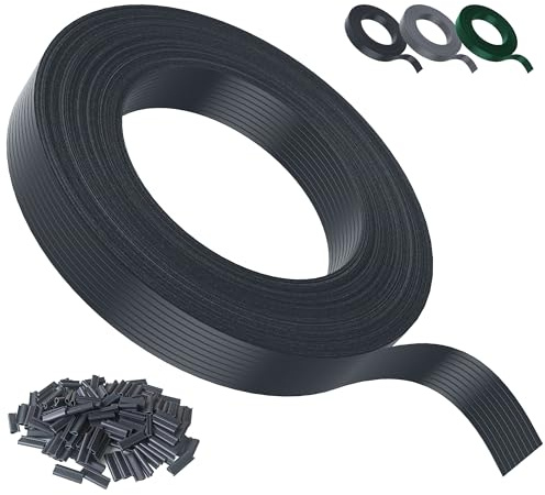 Kit Lamelles Occultantes PVC 4,7cmx75m - Bande Brise Vue Jardin Souple et Résistante avec 150 Clips - Installation Horizontale ou Verticale pour Panneau Grillagé et Clôture Rigide Anthracite -RAL7016