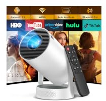 Proyector Portátil, Mini Proyector 4k 1080P Full HD Soporte 200 ANSI | con WiFi 6 Bluetooth 5.4 Android 12.0, Altavoz Integrados 5W Auto Keystone Portable 270° Rotation para Cine en Casa Exterior