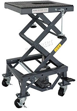SwitZer Motorbike Hydraulic Scissor Lift with Wheels 136kg 300lbs MAX 870mm MAX 350mm MIN