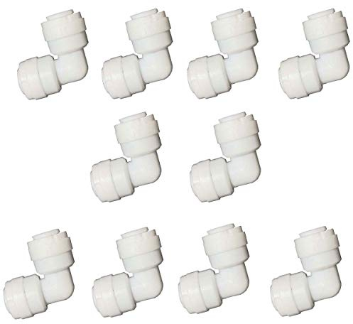 YZM Quick Connect fittings RO Water Filters Pack of 10 (Elbow,3/8 Tube OD)
