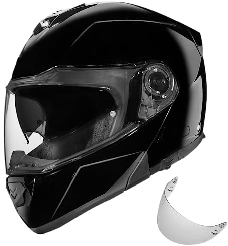 Daytona Helmets Glide Modular Motorcycle Helmet - DOT Approved Flip Up Helmet - Bluetooth Ready Full Face Motorcycle Helmet with Dual Visors for Men, Women & Youth