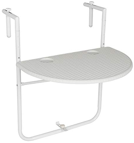 Nexos Trading Balkonhängetisch Balkontisch Wandklapptisch Hängetisch stabil klappbar 59,5 x 40 cm Farbe wählbar (Weiß)