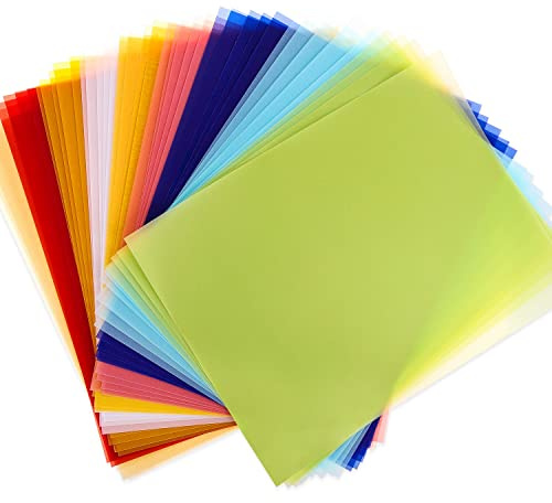 Cridoz Colored Vellum Paper 8.5 x 11, 9 Colors Transparent Clear Vellum Paper Translucent Tracing Paper Printable Vellum Drafting Sheets for Printing Drawing Ink Jet Laser Printer