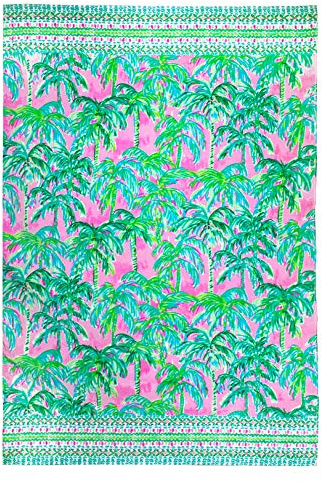 Lilly Pulitzer Grande Serviette de Piscine/Plage surdimensionnée, 101,6 x 177,8 cm, Rose/Vert, imprimé Palmier, Serviette en Tissu éponge pour Femme, Vue de Suite