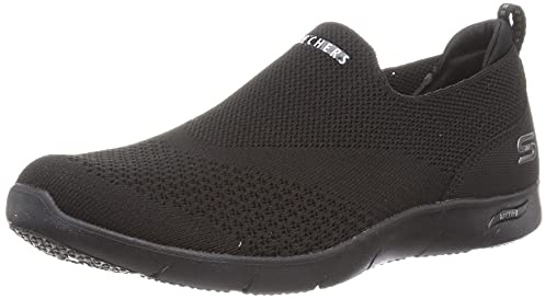 Skechers ARCH FIT REFINE DON'T GO, Zapatillas sin cordones para Mujer, Black Heathered Knit, 38 EU