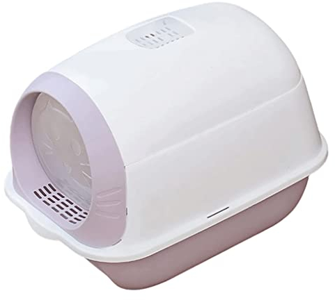 BBZY Geschlossene, spritzwassergeschützte Katzentoilette mit Deckel und Katzentoilette, hoher Rand, geruchsneutral, leicht zu reinigende Katzentoilette für Katzen im Innenbereich