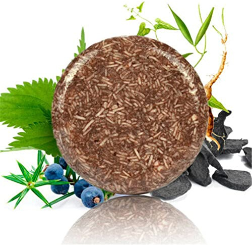 Barra de champú para oscurecer el cabello negro, Jabón Polygonum Multiflorum Barra de champú para oscurecer el cabello Acondicionador orgánico y reparador de para el negro (3)
