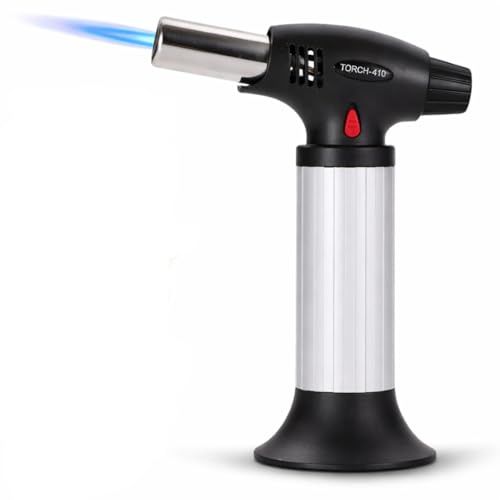 VR7 BS-410 Refillable Butane Kitchen Blow Torch – Adjustable Flame BBQ & Culinary Torch with Safety Lock, Ergonomic Grip & Universal Butane Compatibility