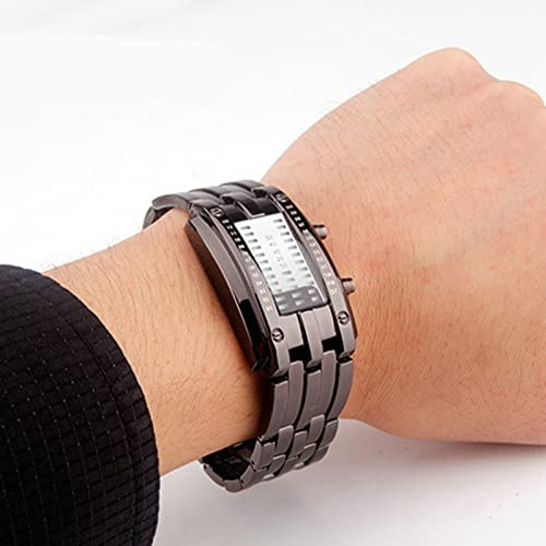 Binario Reloj Deportivo Digital LED Azul con Tecnología de Futuro para Hombres y Mujeres (Batería No Incluida)
