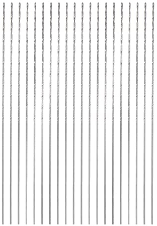 sourcing map 20pcs Extra Long Drill Bits, 0.5mm HSS Drill Bit with High Speed Steel Straight Shank 60mm Length for Metal Woodwork Plastic Aluminum Alloy