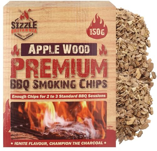 SOL Apple Wood Premium BBQ Smoking Chips 150g - Smoker Chips for Meat, Grilling, Oven, Woodfire Smoker - Premium Wood Chunks for BBQ and Smoking