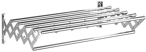 TCXSSL Wandtrockner Wandmontage Ausziehbar Wandwäschetrockner Wand Ausziehbar Mit 6 Stangen Wäschetrockner Platzsparender Trockenständer Für Waschraum Edelstahl (Size : 50cm)