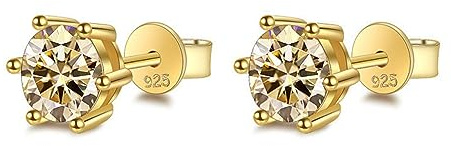2cttw Moissanite örhäng D färg VVS klarhet runda diamantörhängen för kvinnor män med certifikat, Sterlingsilver, Moissanit