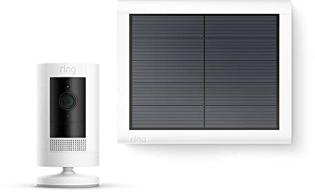 Ring Outdoor Camera Solar (Stick Up Cam) | Outdoor Security Camera with solar panel, 1080p video, Two-Way Talk, Wifi | alternative to CCTV system | 30-day free trial of Ring Subscription Plan