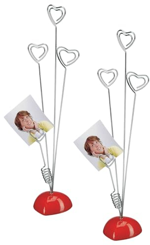 Canzoon memo clip halter ständer 2 Stück Fotohalter Clip Herz Kartenhalter platzkartenhalter hochzeit für Hochzeits Hausdekoration Büro Hausdekoration Fotohalter Clip
