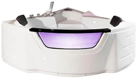 Vidalux WB13 Premium 1350 x 1350 Corner Whirlpool & Airspa Bath, White - Easy-to-Use, Dial Controls - Fully European CE Approved and 3-Year Warranty