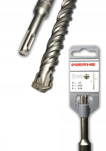 WERHE® Trapano per calcestruzzo Professional SDS PLUS 28 x 600 mm