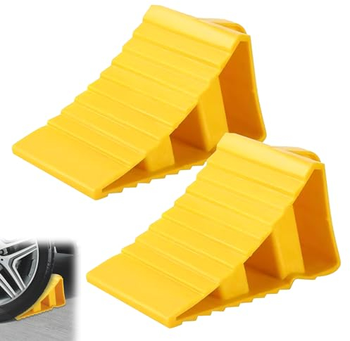 Cuñas para remolques, 2 cuñas de ruedas, cuñas de ruedas, calzas de ruedas autocaravanas, cuñas de ruedas para camiones, cuñas de ruedas de coche, cuñas de carga, parte inferior antideslizante,