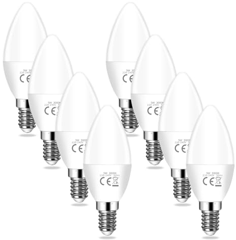 YIIFELL E14 Led Warmweiss, Glühbirne E14, 8er-Pack, 5w Ersetzt 40W Glühbirne, 2700k Nicht Dimmbar, Warmweiß 200° Abstrahlwinkel AC 220-240V (Warmweiß)