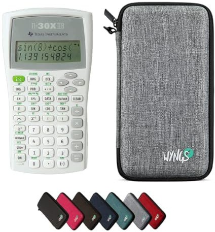 TI-30XIIB inkl. WYNGS Schutztasche Hellgrau - Wissenschaftlicher Taschenrechner - Basic Set