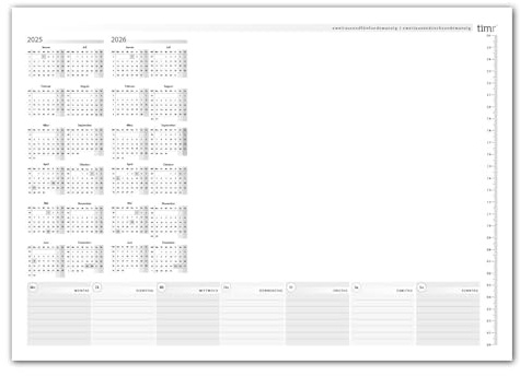 Sous-main avec calendrier 2025-2026 pour 2 ans I DIN A3 I 25 feuilles I en papier à déchirer I Calendrier I Organiseur I Fournitures de bureau I tr296