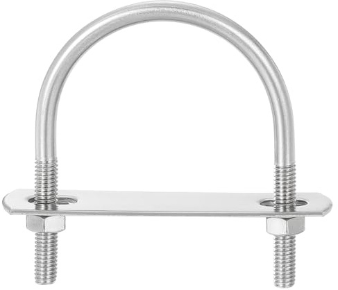 QUARKZMAN Juego de 4 U-Bolts Redondos 51mm (2.01) Ancho Interno 71mm Longitud M6 Perno de Abrazadera en U de Acero Inoxidable 304 con Tuercas y Placas para Remolque de Barco