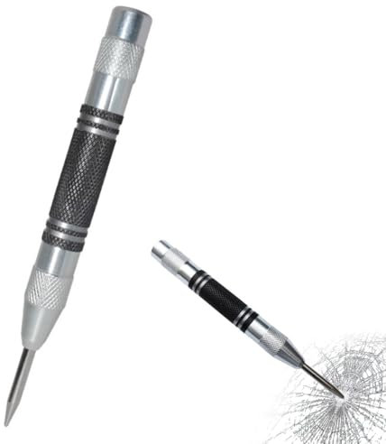 XUKZIMA 1 Pcs Automatic Center Punch, 5 Spring Loaded Center Punch Hole Marker Tool