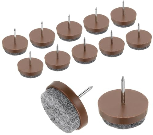 PATIKIL 0.94 Feltrini per Mobili Avvitare, 40 Pz Protezioni per Pavimenti con Chiodi Sulle Gambe Delle Sedie, Scorrevoli Rotondi, Avvitabili per Sedie, Tavoli e Mobili, Marrone