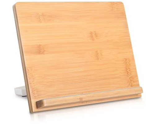 Universal Tablet Stand, 11 x 8.2 inch, Compatible with 4.7-12.9 inch Tablets and Phones, Bamboo Wooden