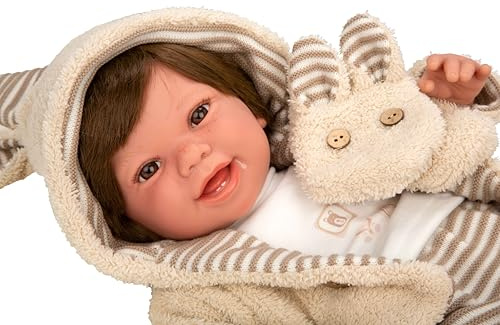 ARIAS -Elegance docka 45 cm ZOE klänning i beige och vita nyanser. Vikt är så verklig att den ser ut som en riktig bebis. Inkluderar napp och halsduk. Leksak Barn Alla åldrar (ARI65392)