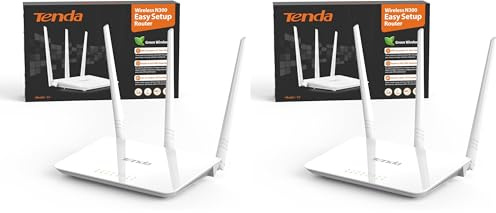 Tenda F3 N300 Router WiFi, Speed with 2.4GHz/300 Mbps, 3 LAN/WAN Porte, Antenne esterne 3 * 5dBi, Parental Control/Rete Ospiti/WISP Access Point Mode/Configurazione Semplice (Confezione da 2)