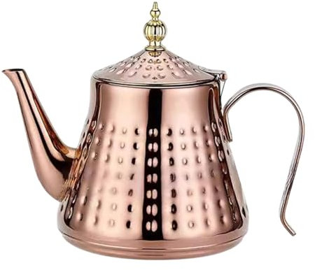Fenteer Stainless Steel Tea Kettle Hot Water Dispenser with Strainer for Induction Tea Maker Water Kettle for Small Gathering Camping, 1.1L
