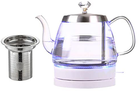 Glass Electric Kettle,Illuminating Blue Led,Auto Shut-Off and Boil-Dry Protection,Bpa Free,Stainless Steel Kettle Inner Lid & Bottom & Fast Boil,/a/1L, 1.5L (A 1.5L) FANDIAO