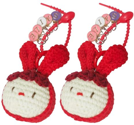Jtnohx Tier Häkeln Geschenk für Geburtstag, Geschenk für Freundin Freund Mann Frau Boss Lehrer Krankenschwester, 2pcs Tasche Charms, Schlüsselanhänger hängende Ornamente