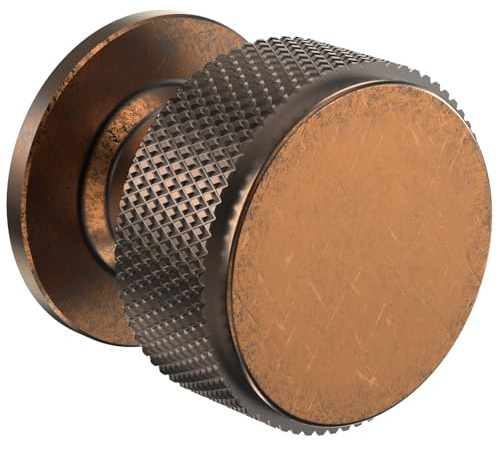 FURNIWARE 10 Stück Möbelknöpfe Antik Messing, Gerändelte Schrankgriffe, Vintage Küchengriffe, Aluminium Schubladenknopf, Kommode Türgriffe, Knöpfe für Schränke, Kleiderschrank