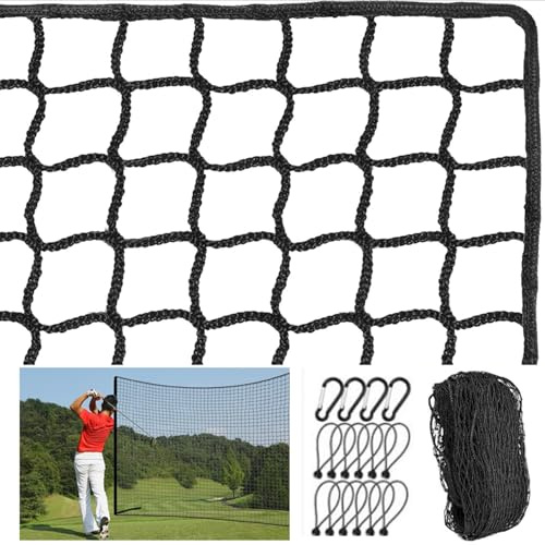 Golfövningsnät, 3 x 6 m fotbollsnät, 3 x 3 cm fyrkantigt nät, 3 mm knutet HDPE-nät, med säkerhetsspänne och elastisk kabel, träningsnät för golf, baseboll, hockey etc.