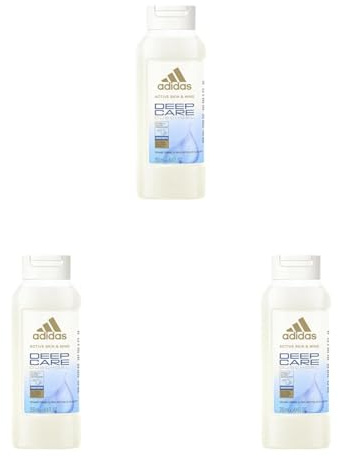 adidas Deep Care Duschgel, pflegt mit nährendem Feuchtigkeitskomplex, 250 ml (Packung mit 3)
